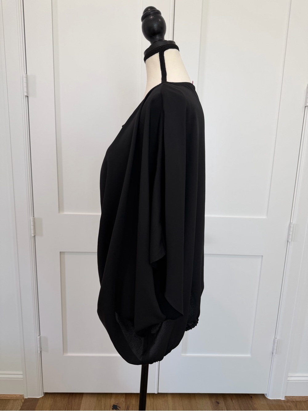 Vince Camuto Black Crepe de Chine Bubble Dolman Sleeve Top XL - Picture 6 of 11